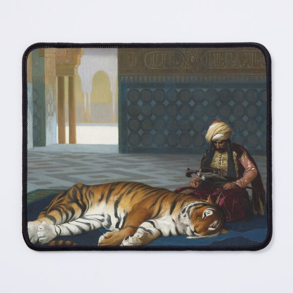 Item preview, The Tiger and the Guardian | Jean Leon Gerome | Orientalist Middle East Indian Print designed and sold by CJET.