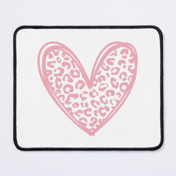 Item preview, Baby pink Hand Drawn Heart with Leopard Print designed and sold by patterniastudio.