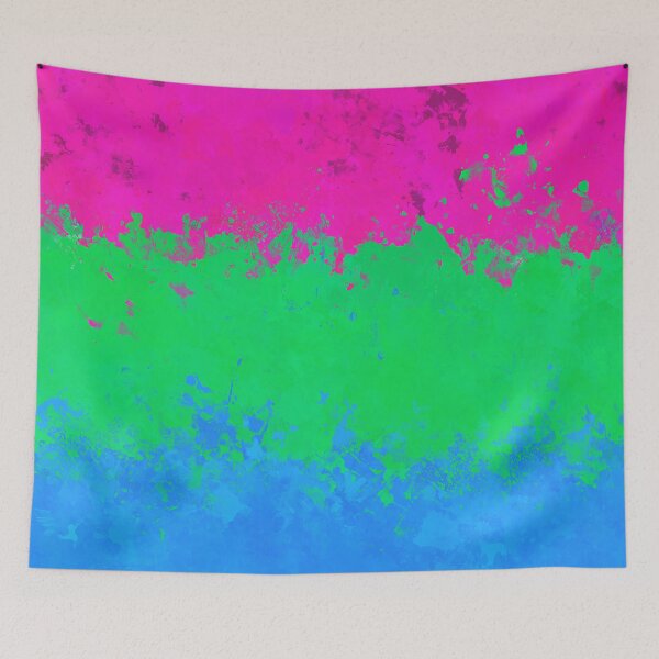 Item preview, Polysexual Paint Splatter Pride Flag designed and sold by Quinn-Draws.