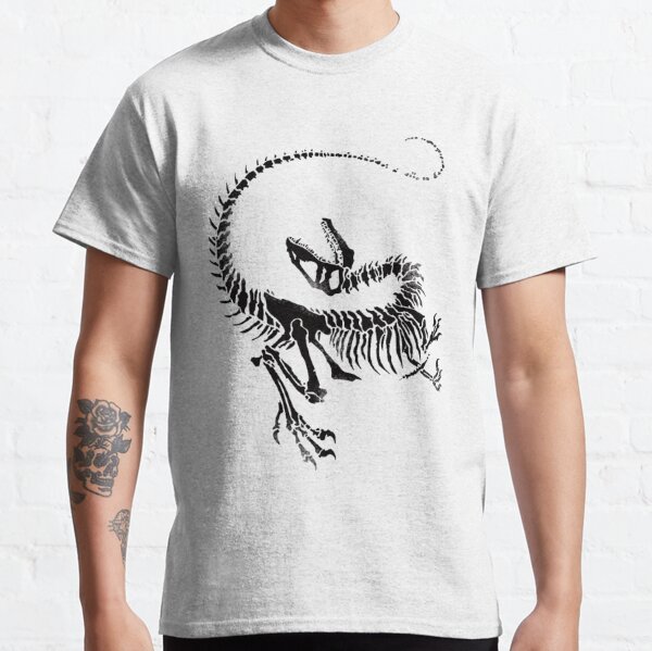 Velociraptor Skeleton Print Classic T-Shirt