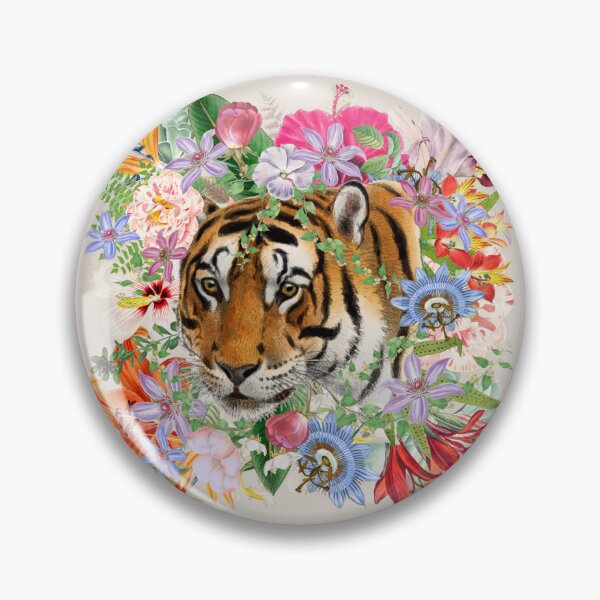 Item preview, Ornate Bengal Tiger And Beautiful Decorative Cascading Flowers designed and sold by TrulyEpoque.