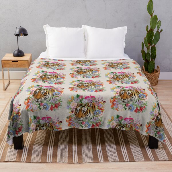 Item preview, Ornate Bengal Tiger And Beautiful Decorative Cascading Flowers designed and sold by TrulyEpoque.