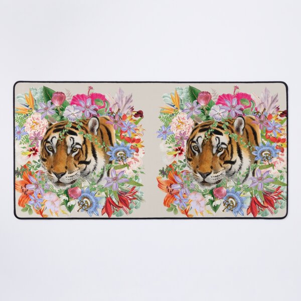 Item preview, Ornate Bengal Tiger And Beautiful Decorative Cascading Flowers designed and sold by TrulyEpoque.