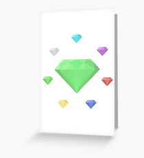 Chaos Emeralds (white) Greeting Card