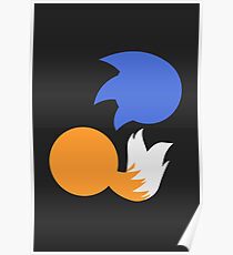 Sonic and Tails (black) Poster