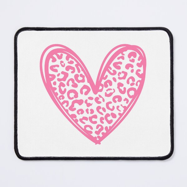 Item preview, Pink Hand Drawn Heart with Leopard Print designed and sold by patterniastudio.