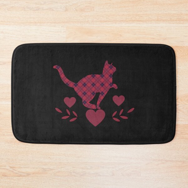 Item preview, Red Plaid Love Cat designed and sold by HappyLifeCreate.