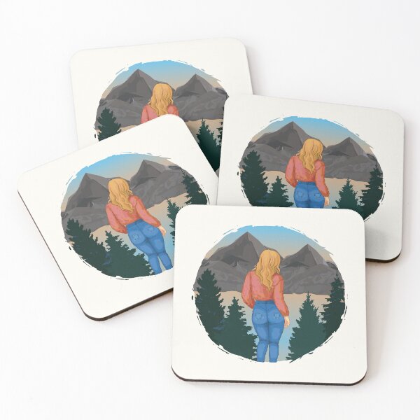 Item preview, Woman looking mountains designed and sold by TamGustam.