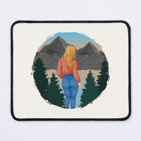 Item preview, Woman looking mountains designed and sold by TamGustam.