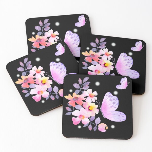 Item preview, Pink Yellow Butterfly  Flower Art - Garden Design designed and sold by CreativNode.