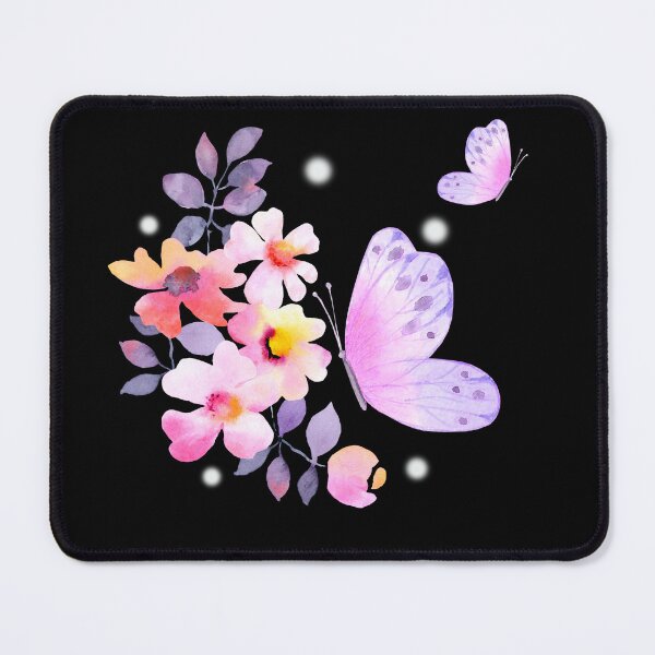 Item preview, Pink Yellow Butterfly  Flower Art - Garden Design designed and sold by CreativNode.