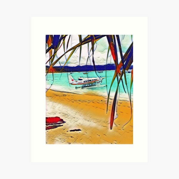 Seaplane on Whithaven Beach Art Print