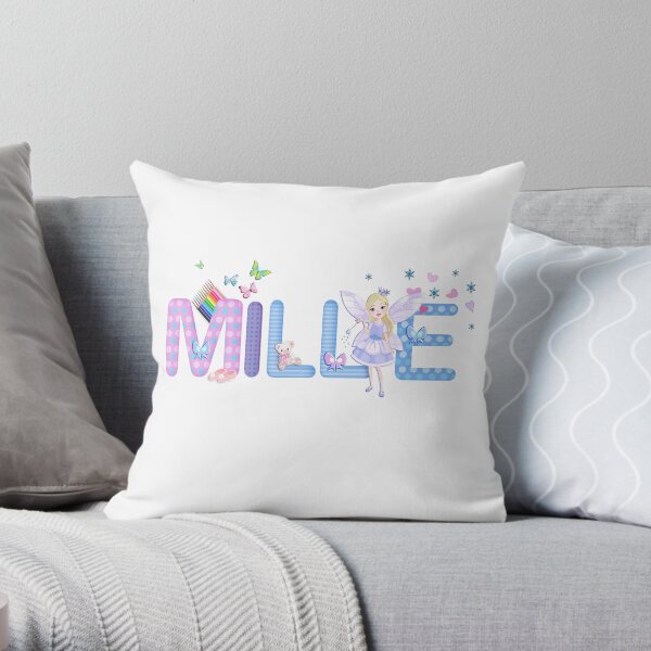 "MILLIE / personalised name illustration" Throw Pillow for Sale by FSImages | Redbubble