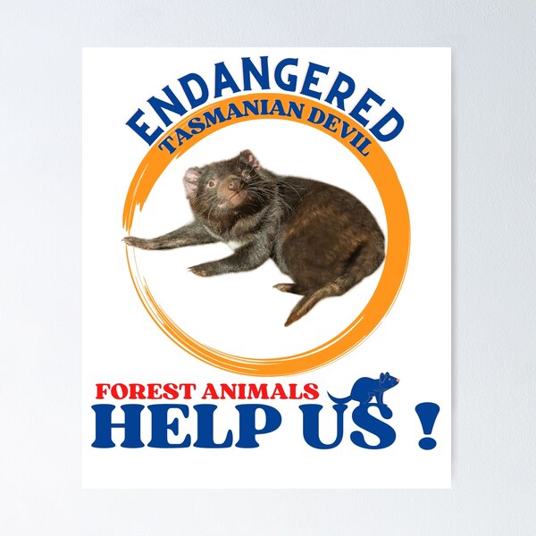 Item preview,   Endangered Tasmanian Devil Help Us ! designed and sold by yassooarts.