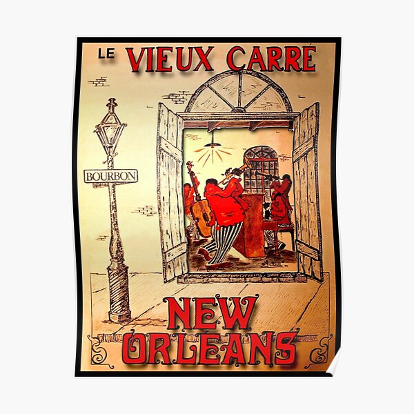 NEW ORLEANS: Vintage Mardi Gras Jazz Advertising Print Poster