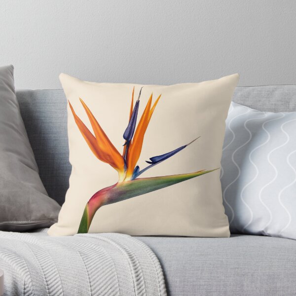Single Strilitzia Flower Throw Pillow