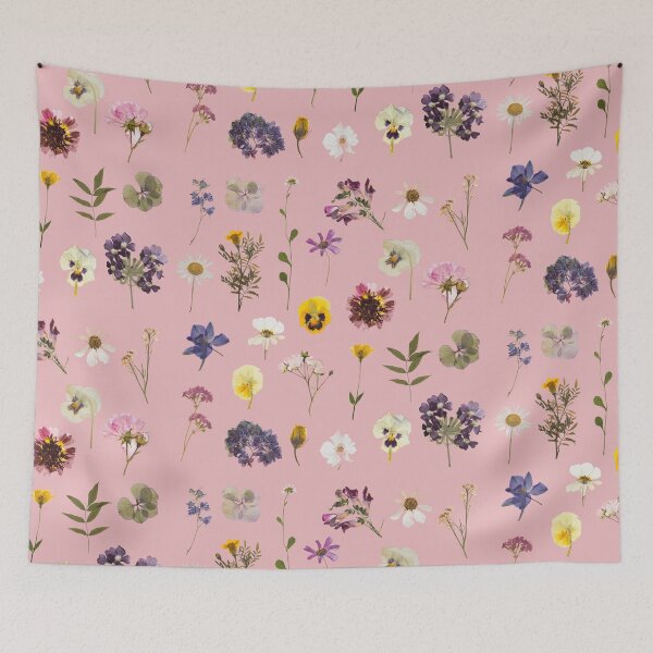 Item preview, Copy of Pressed flowers pattern design in pink designed and sold by Holly-berry-art.