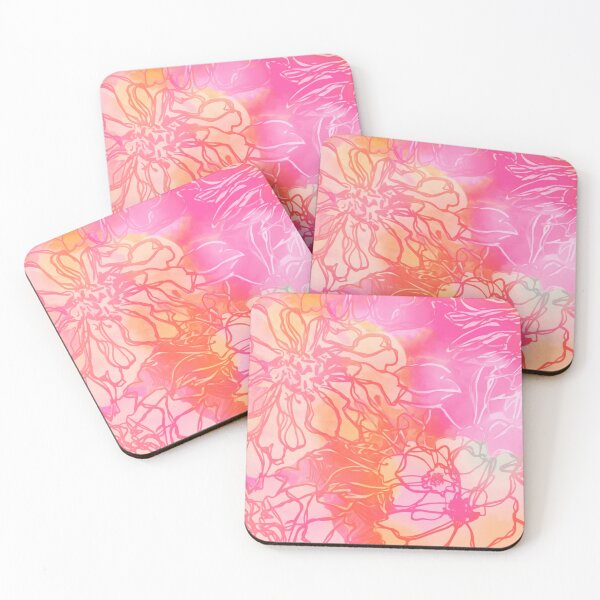 Item preview, Floral pink orange and yellow beautiful garden designed and sold by WildCanyon.
