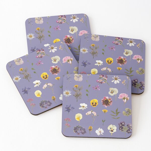 Item preview, Pressed flowers pattern design in purple designed and sold by Holly-berry-art.