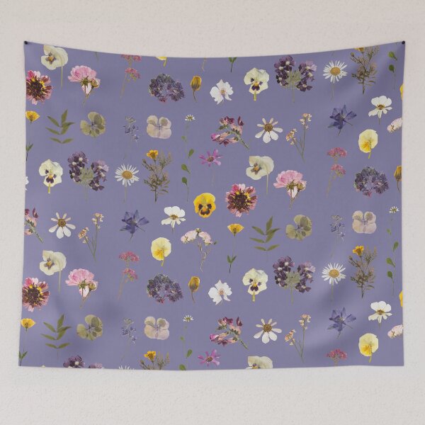 Item preview, Pressed flowers pattern design in purple designed and sold by Holly-berry-art.