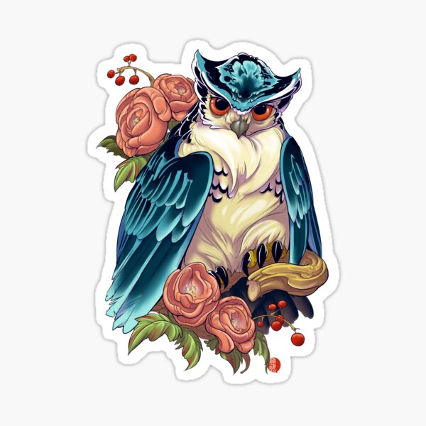 Irezumi Owl 002-001 Sticker