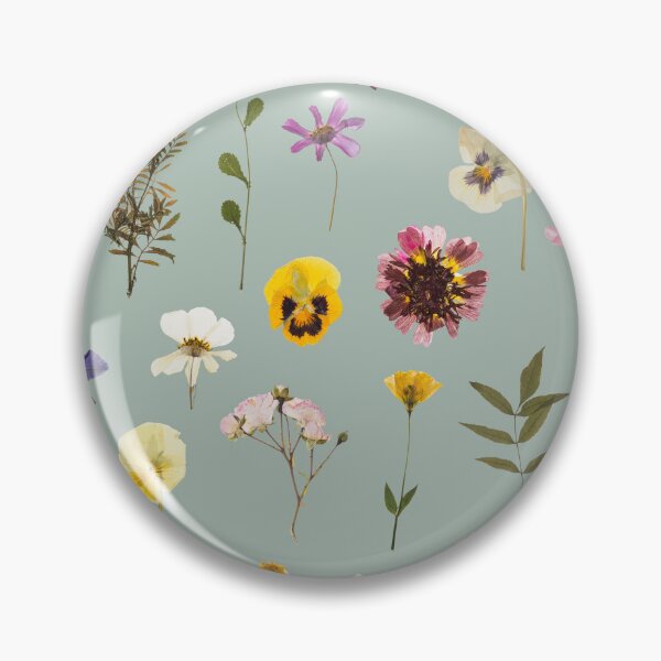 Item preview, Pressed flowers pattern design in green designed and sold by Holly-berry-art.