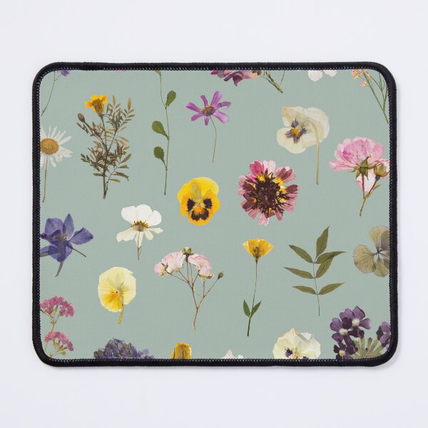Item preview, Pressed flowers pattern design in green designed and sold by Holly-berry-art.