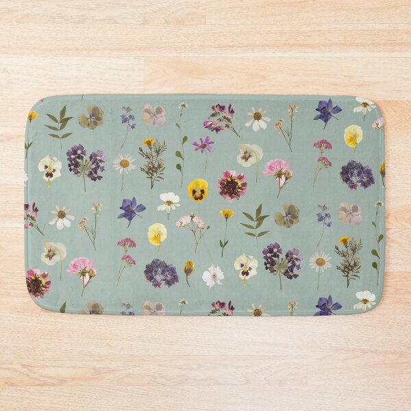 Item preview, Pressed flowers pattern design in green designed and sold by Holly-berry-art.
