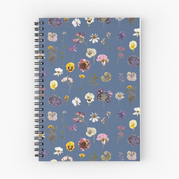 Item preview, Copy of Pressed flowers pattern design in blue designed and sold by Holly-berry-art.