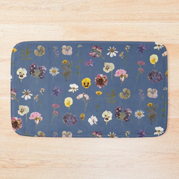 Item preview, Copy of Pressed flowers pattern design in blue designed and sold by Holly-berry-art.