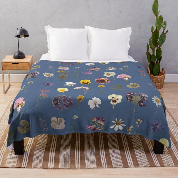 Item preview, Copy of Pressed flowers pattern design in blue designed and sold by Holly-berry-art.