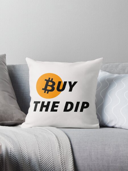 bitcoin - buy the dip - blanc - crypto bitcoin - crypto art pillows