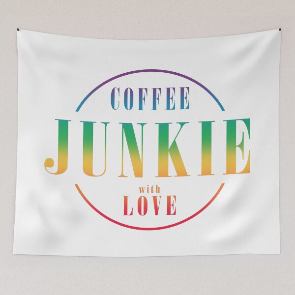 Item preview, Coffee Junkie with Love, Coffee Lover, Rainbow designed and sold by AlfabetDesign.