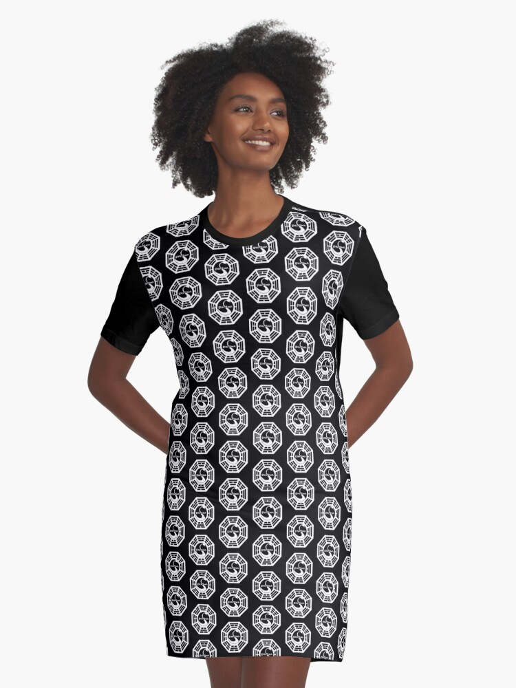 Dharma Initiative The Swan Station Logo Lost Tv Show Graphic T Shirt Dress By Widmore Redbubble