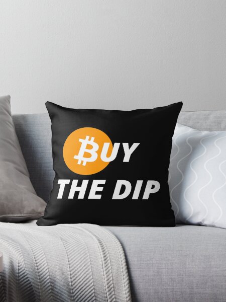 bitcoin - buy the dip - noir - crypto bitcoin - crypto art pillows