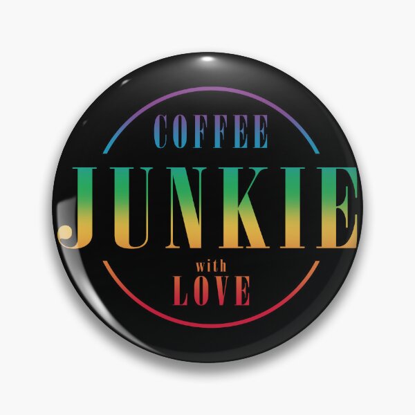 Item preview, Coffee Junkie with Love, Coffee Lover, Rainbow - Black designed and sold by AlfabetDesign.