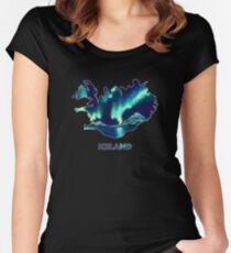 Island - Nordlichter Tailliertes Rundhals-Shirt