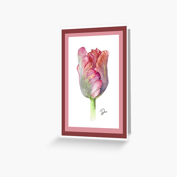 Original Watercolor Tulip by Dee Greeting Card