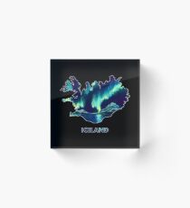 Iceland - Northern Lights Acrylic Block