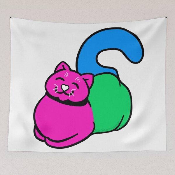 Item preview, Polysexual Pride Flag Cat designed and sold by KaiMacTrash.