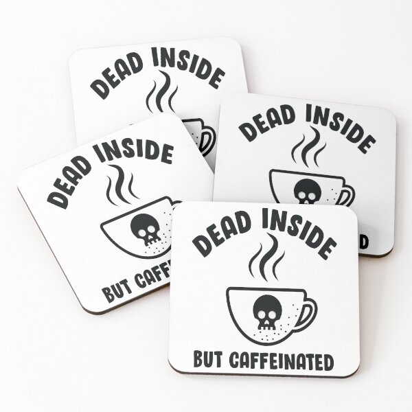 Item preview, Dead inside but Caffeinated,Coffee skeleton designed and sold by Designista436.