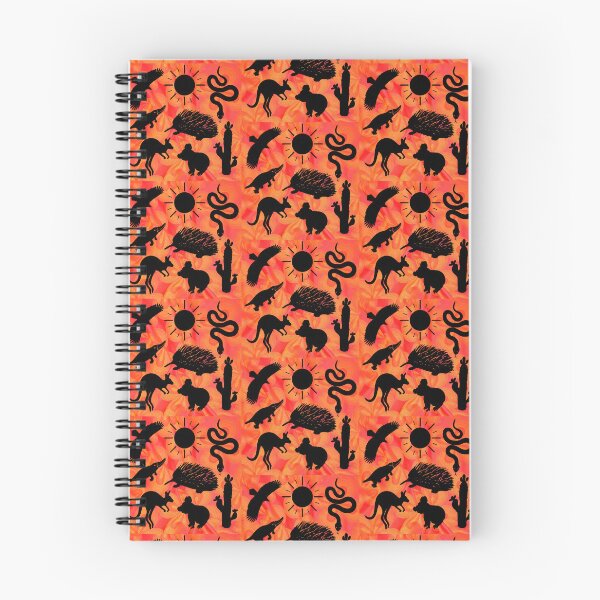 Item preview, Aussie animal pattern - sunset orange background designed and sold by PricklyEchidna.