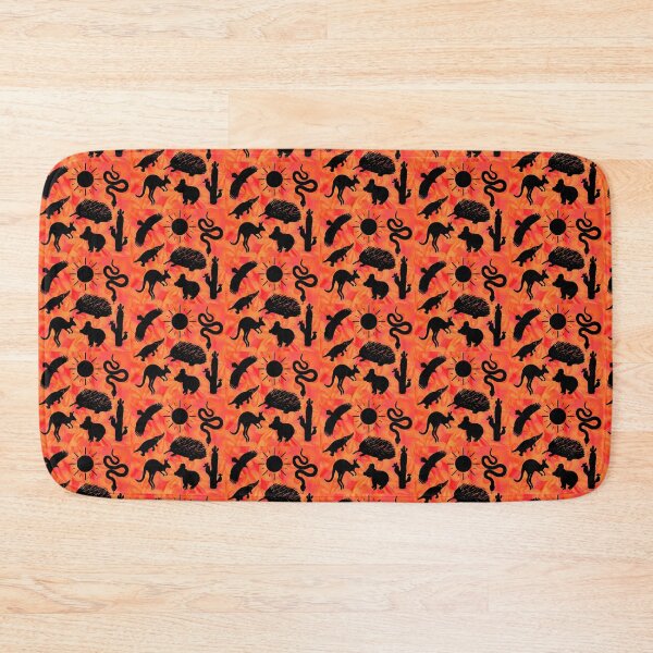 Item preview, Aussie animal pattern - sunset orange background designed and sold by PricklyEchidna.