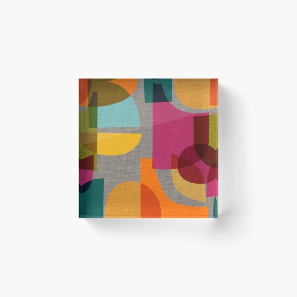 Mid Century Kaleidoscope Acrylic Block