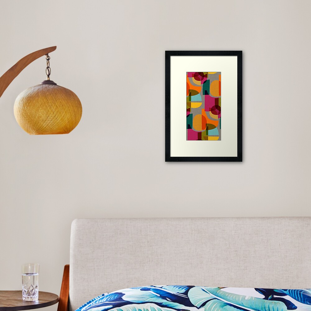 Mid Century Kaleidoscope Framed Art Print