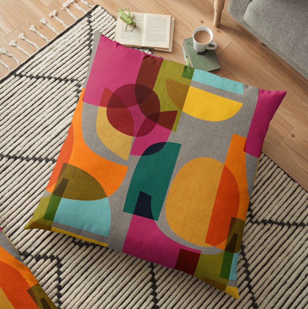 Mid Century Kaleidoscope Floor Pillow