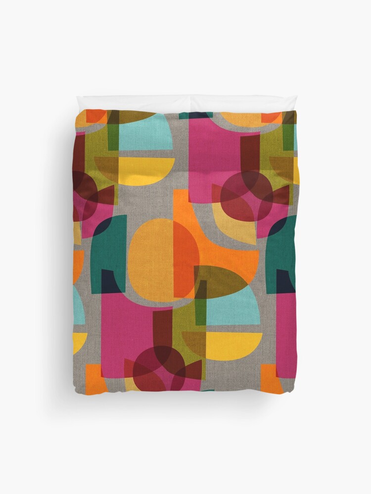 Thumbnail 1 of 2, Duvet Cover, Mid Century Kaleidoscope designed and sold by ceciliamok.