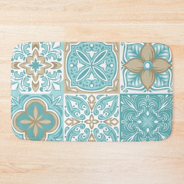 Item preview, Brown & Blue Azulejo Tile - Colorful Azulejo - Blue tile - Light blue Pattern designed and sold by NotUrAverageART.