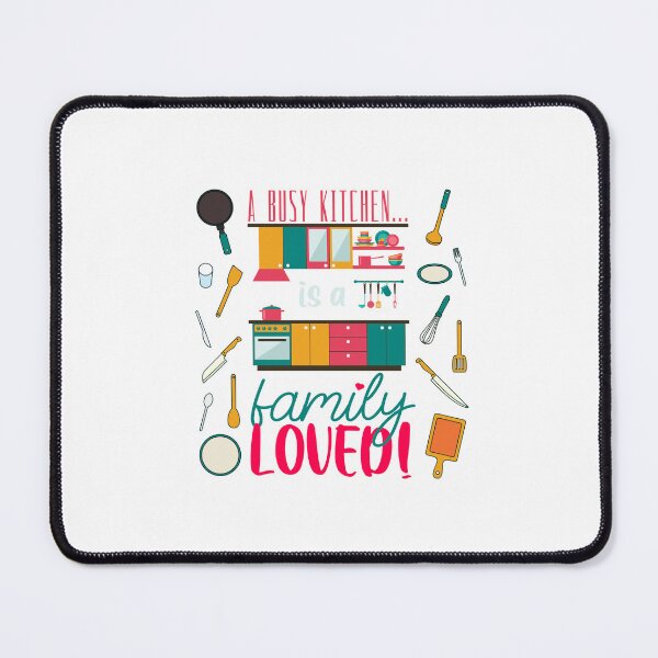 Item preview, A Busy Kitchen...is a Family Loved! (Yellow/Turq/Orange on Teal) designed and sold by PawsitiveMum.