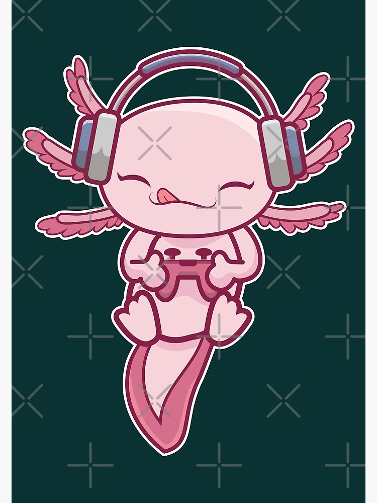 Cute Gaming Axolotl Video Game Computer Videogame PC Kawaii Anime Axolotl |  Art Print